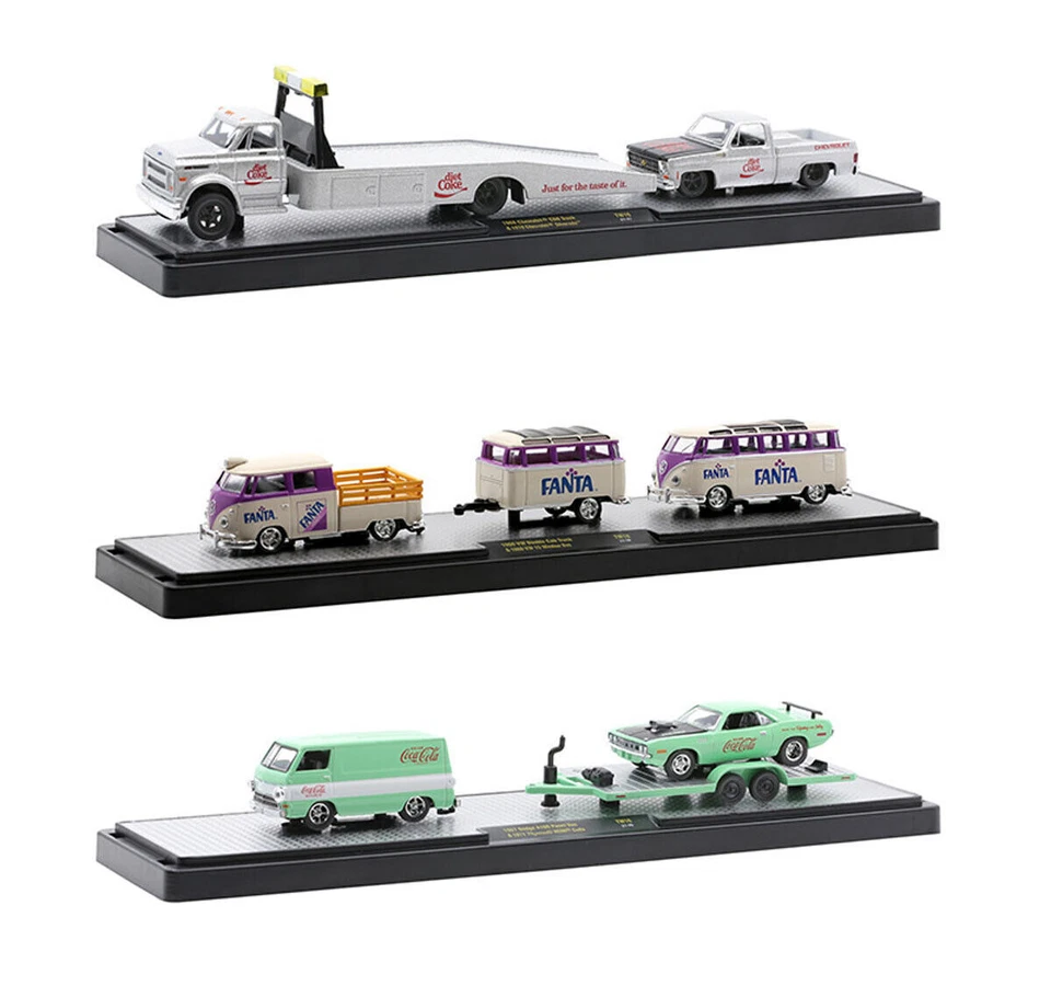 2022 M2 Machines 1:64 Coca-Cola Auto-Haulers Release Trucks 56000-TW16  - Image 1 of 1