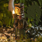 TIKI Solarbetrieben Outdoor Gartendekor LED Licht Alte Totem Statue mit Flic