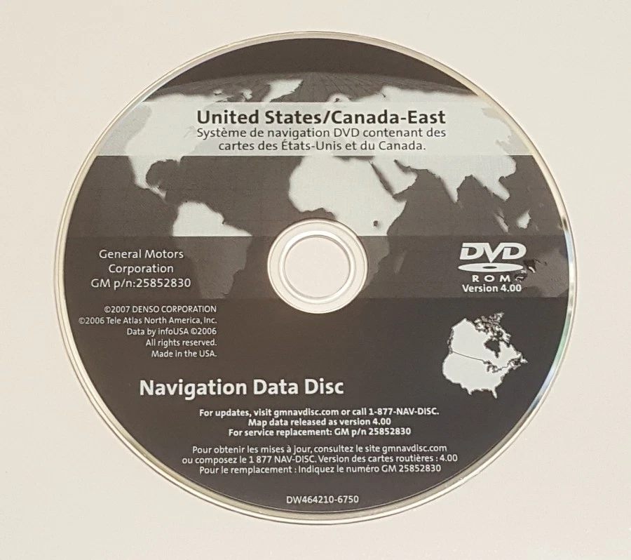 CHEVROLET CADILLAC SAAB PONTIAC NAVIGATÌON КАРТА DVD ДИСК 25976806U V 4.00 EAST - Изображение 1 из 1