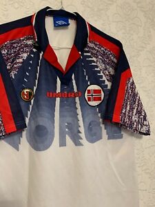 NORWAY 1997 1998 AWAY Football Shirt UMBRO Short Sleeve Jersey SIZE XL NORGE