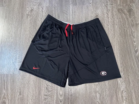 Nike UGA Georgia Bulldogs Football Team Issue On-Field Practice Shorts Black L Cover