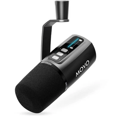 Movo UM6 Dynamic Podcast Microphone with Built-in GainCast Preamp XLR and USB C - Image 1 of 4