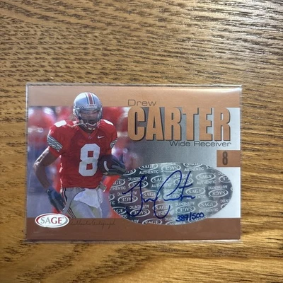2004 SAGE Auto Bronze 389/500 Drew Carter #A4 Rookie Auto RC OHIO STATE BUCKEYES - Image 1 of 2