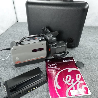 VHS GE CG-9906 Camcorder W/ Case Power Cord Blank Tape Tested Japan No Battery - Image 1 of 4