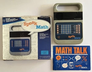 Texas Instruments 1980 habla y matemáticas con caja y libro - ¡probado funcionando! ¡Completo! - Imagen 1 de 20