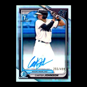 2024 Bowman Chrome Draft Carter Johnson 1st Refractor Auto #CPA-CJ Marlins /499 - Picture 1 of 2