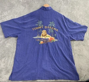 Tommy Bahama Shirt Mens XL Blue Lion Safari Premium Cigars Silk Hawiian Camp - Picture 1 of 9