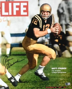 Roger Staubach Autographed Navy 16x20 Life Magazine Photo - Beckett W Hologram - Picture 1 of 2