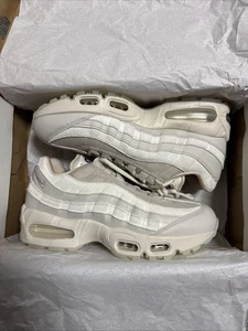 Size UK 5.5 - Nike Air Max 95 White Beige Photon Pearl Black Grey Women RRP £175 - Picture 1 of 24