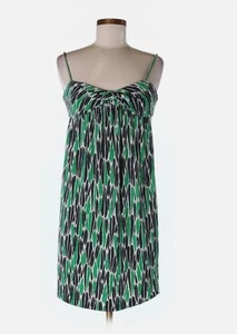 Diane Von Furstenberg Candy Green Silk Spaghetti Strap Dress Size 10 - Picture 1 of 12