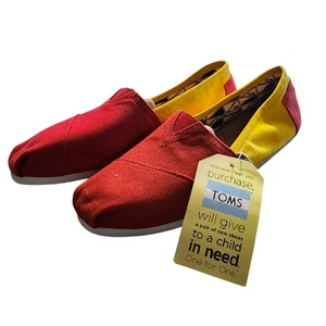 TOMS Women’s Classic Slip-On USC Trojans Red/Yellow Canvas Shoes Size 12 - Picture 1 of 6