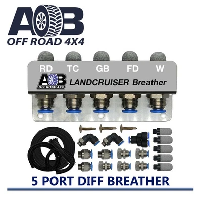 DIFF BREATHER KIT 5 PORT FITS TOYOTA LANDCRUISER 60 70 80 100 105 200 SERIES ... - image 1 of 4