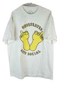 ANTI SOCIAL CLUB Undefeated Graphic White T-Shirt size XL Mens 100% Cotton - Picture 1 of 10
