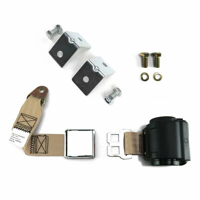 2 Pt. Cinturón de seguridad retráctil Goldenrod con hebilla de avión con herrajes de anclaje Foto 1 de 4