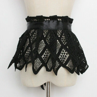 Womens Girdle Lace Belt Waistband Embroidery Mesh Bandaged Lace Up Corset Decor - Image 1 of 4