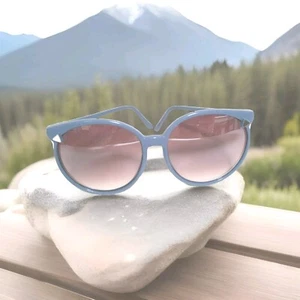 Designer womens sunglasses BLUE FRAME PINK LENS OVER SIZE RETAIL $100.00 - Picture 1 of 7