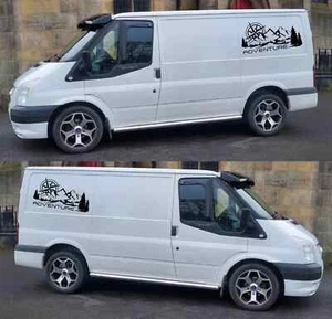 Ford Transit Mk6 Mk7 Graphics Rear Side Decals Camper Mountains Both Sides - Picture 1 of 4