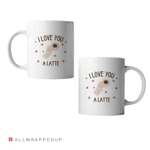 I love you a latte, Kaffeetasse, Tee, Tasse, Herzen, Liebe, Schreibtisch, Getränkebecher 11oz - Bild 1 von 1