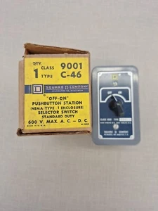 SQUARE D 600v Class 9001 Type C-46 Push Button Station "Off/ On" Selector Switch - Picture 1 of 9