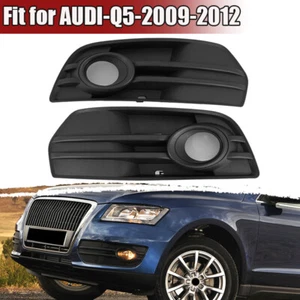 Matte Black Front Bumper Fog Light Lamp Cover Racing Grills For Audi Q5 2009-12 - Foto 1 di 9