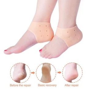 Silicone Gel Heel Protector Moisturising Feet Foot Pain Relief Cushion 0026 - Picture 1 of 5