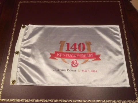 Kentucky Derby 140 Commemorative White Flag (Officially Licensed);New in Plastic Cover