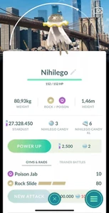 Pokémon Shiny Nihilego New York background NewYork - GO TRADE 20k stardust - Picture 1 of 1