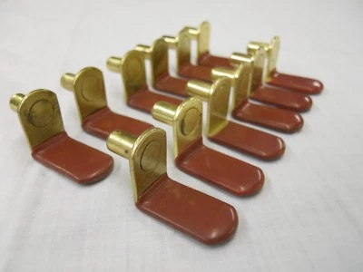 12 L Shaped Shelf Bookcase Peg Brackets Rubber Coating to Protect Glass 1/4" Peg - Изображение 1 из 4