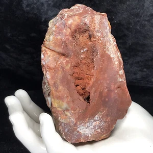4.5” Natural Red Chalcedony Crystal Agate Lapidary Rough Display Quartz Kentucky - Picture 1 of 12