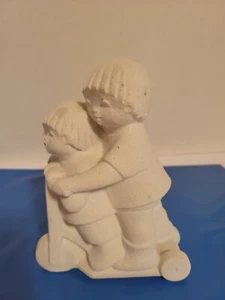 Marbell SandStone Sculpture Art Deco Belgium Mid Century Modern 2 On A Scooter - Picture 1 of 9