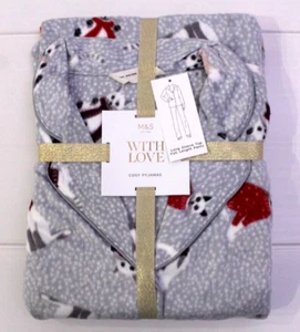 M & S Ladies Supersoft Fleece Pyjamas Warm Cosy Loungewear Pjs XS, M, L, XL, XXL - Picture 1 of 6