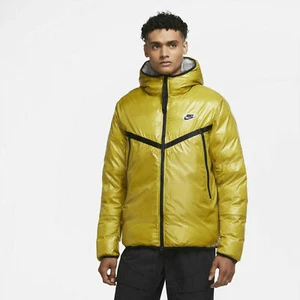 Nike NSW Synthetic-Fill Jacket CZ1508 377 Gold/Black-White New Men's Size Small - Picture 1 of 9