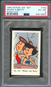 1962 Dutch Gum Card EX Set #153 WILMA and Betty RUBBLE The Flintstones PSA 6