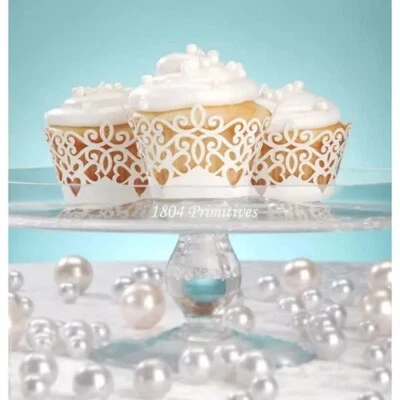 NEW -- 72 Laser Cut White Paper CUPCAKE WRAPPERS -- Wedding -- Party  - Image 1 of 3