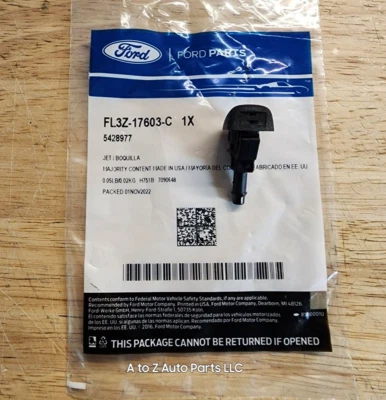 2015-2022 Ford F150, S/Duty F250-F550 LH / RH Windshield Washer Jet Nozzle, OEM - Image 1 of 3