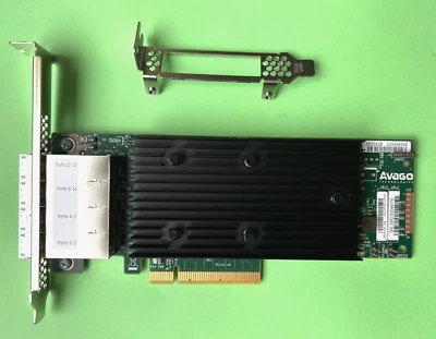 Avago Broadcom LSI SAS9305-16e 4 Port 12Gb/s PCIe x8 SAS Controller Wie neu - Bild 1 von 4