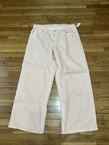Old Navy Baggy Wide Leg Jeans Women's Size 18 Y2K Look Light Peach Pink NWT - Picture 1 of 5