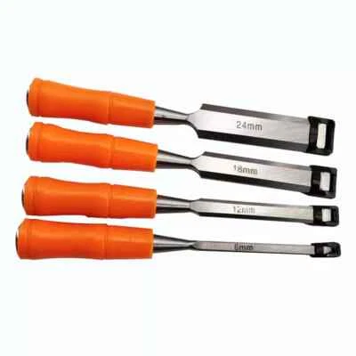 4PCS Wood Chisel Set Woodworking Bevel Edge Hand Carpentry  - 1/4 1/2 3/4 1" - Image 1 of 4