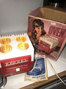 Vintage 1971 Sears Easy Bake Oven Red WORKS! Watch It Bake Instructions & Box