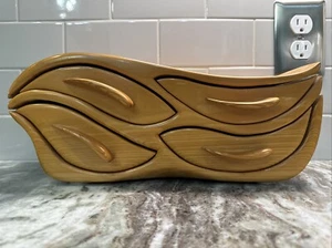 Portagioie artigianale in legno John Traeger "Tsunami" con 4 cassetti estraibili PO-LN - Foto 1 di 12