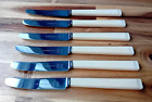 6 Vintage Dinner or Table Knives Stainless & Faux Bone by Collingwood & Son Ltd
