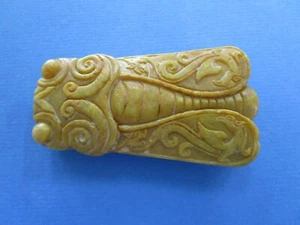 Colgante/dije de cigarra de piedra dura grande y sólida de colección - Imagen 1 de 12