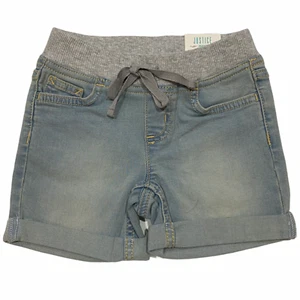 NWT JUSTICE Midi Denim Soft & Stretchy Shorts Sz 6R Light Wash - Picture 1 of 8