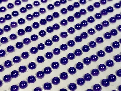 702 Selbstklebende Perlen 3mm Runde Halbperlen Bordüren Basteln Verzieren Lila - Bild 1 von 2