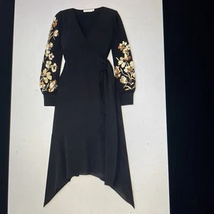 Tory Burch besticktes Wickelkleid $ 698 Größe 6 neu mit Etikett - Bild 1 von 7