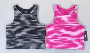 Girl's Youth Under Armour 1387374 FITTED Motion Crop Tank Top Bra - Picture 1 of 7