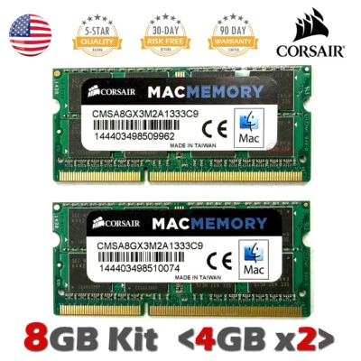 Apple Macbook iMac Corsair 8GB DDR3 Kit (2x 4GB) Laptop Memory CMSA8GX3M2A1333C9 - Image 1 of 2