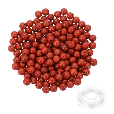 6mm Natural Stone Beads, 200Pcs Round Natural Gemstone, Deep Red Black - Image 1 of 4