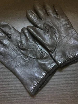 Vintage 90s Grandoe Black Leather Gloves Lined w/ Wool & Cashmere Blend Size 8 - Image 1 of 4