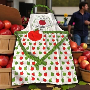 Taste and See Kids Apron Adjustable Straps Waist Tie Detachable Apple Izzy Brand - Picture 1 of 10